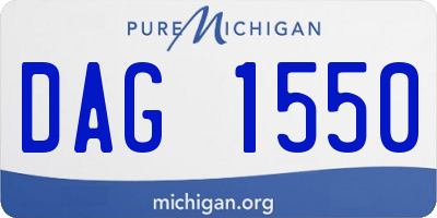 MI license plate DAG1550