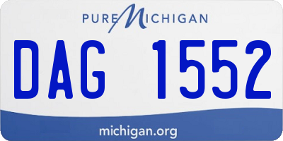 MI license plate DAG1552