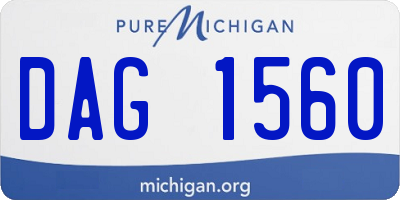 MI license plate DAG1560