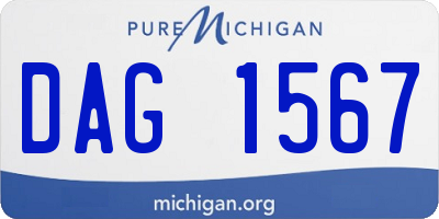 MI license plate DAG1567