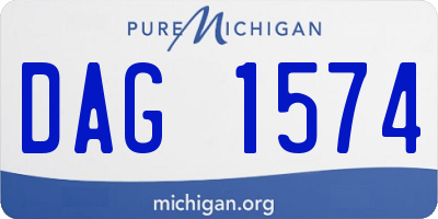 MI license plate DAG1574