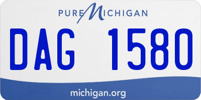 MI license plate DAG1580