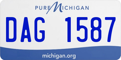 MI license plate DAG1587
