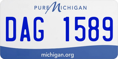 MI license plate DAG1589