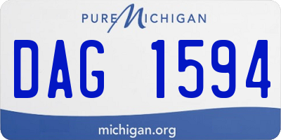MI license plate DAG1594