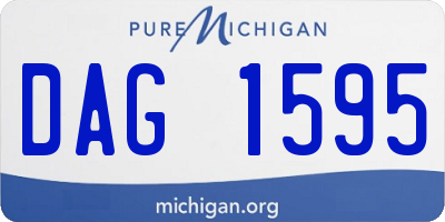 MI license plate DAG1595