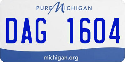 MI license plate DAG1604