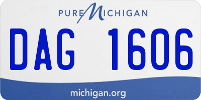 MI license plate DAG1606