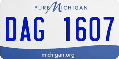 MI license plate DAG1607