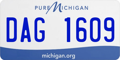 MI license plate DAG1609
