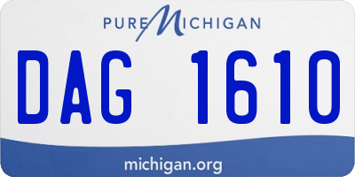 MI license plate DAG1610