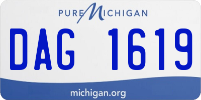 MI license plate DAG1619