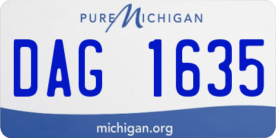 MI license plate DAG1635
