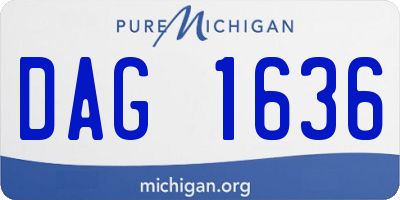 MI license plate DAG1636