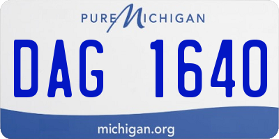 MI license plate DAG1640