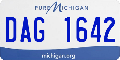 MI license plate DAG1642