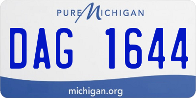 MI license plate DAG1644