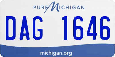 MI license plate DAG1646