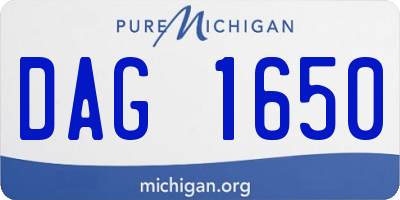 MI license plate DAG1650