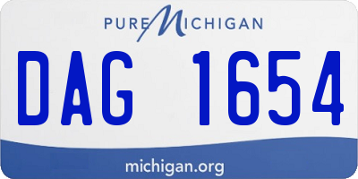 MI license plate DAG1654