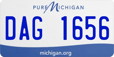MI license plate DAG1656