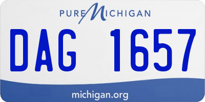 MI license plate DAG1657