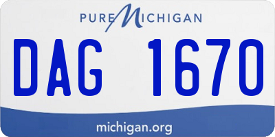 MI license plate DAG1670