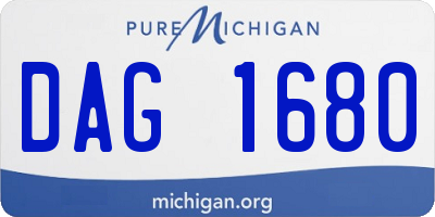 MI license plate DAG1680