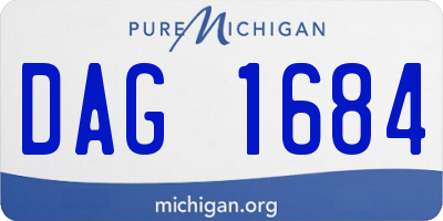 MI license plate DAG1684