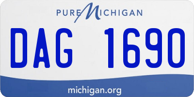 MI license plate DAG1690