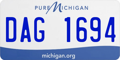 MI license plate DAG1694