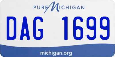 MI license plate DAG1699