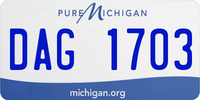 MI license plate DAG1703