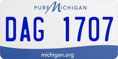 MI license plate DAG1707