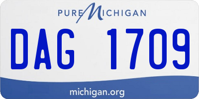 MI license plate DAG1709