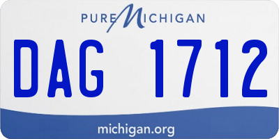 MI license plate DAG1712