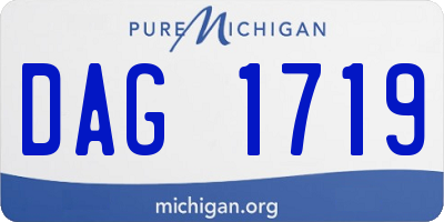 MI license plate DAG1719