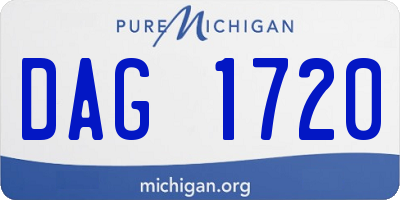 MI license plate DAG1720
