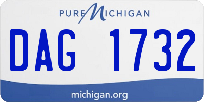 MI license plate DAG1732