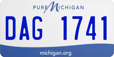MI license plate DAG1741