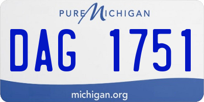 MI license plate DAG1751