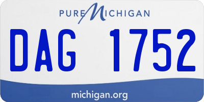 MI license plate DAG1752
