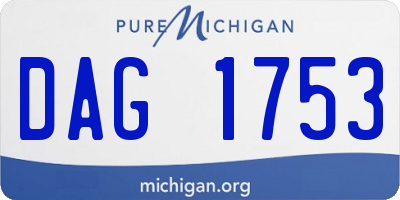 MI license plate DAG1753