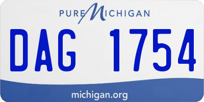 MI license plate DAG1754