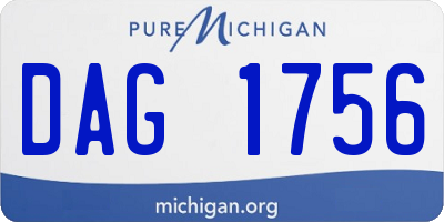 MI license plate DAG1756