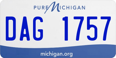 MI license plate DAG1757