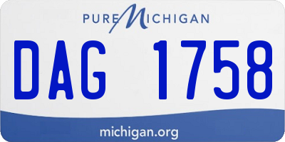 MI license plate DAG1758