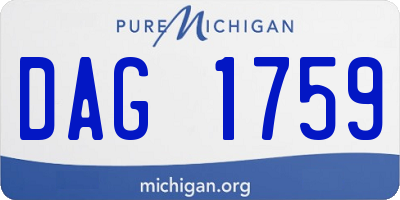 MI license plate DAG1759