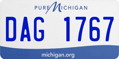 MI license plate DAG1767