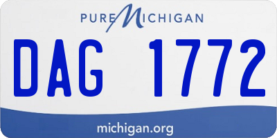 MI license plate DAG1772